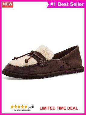 Womens Suede Loafer Slip-On Round Toe Sheepskin Cushioned Casual Shoe